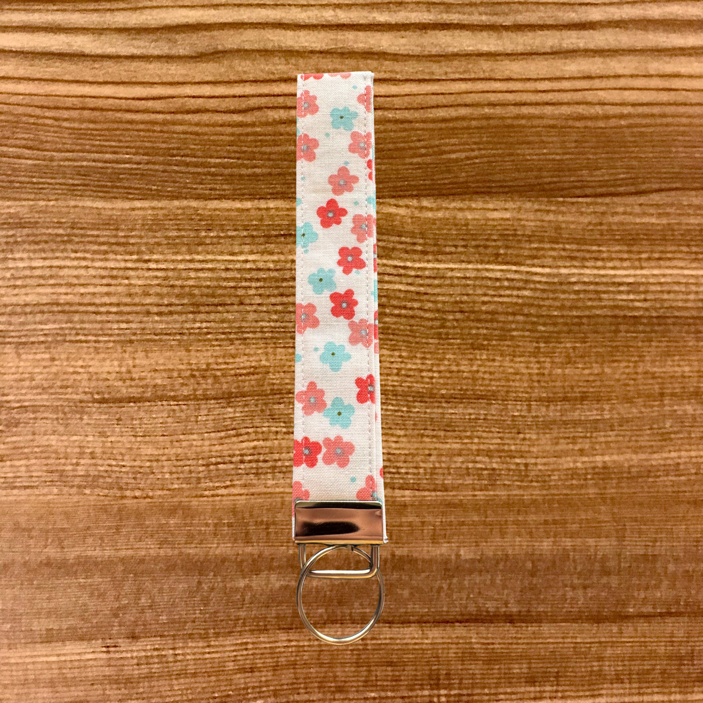 White with Pink & Blue Flowers