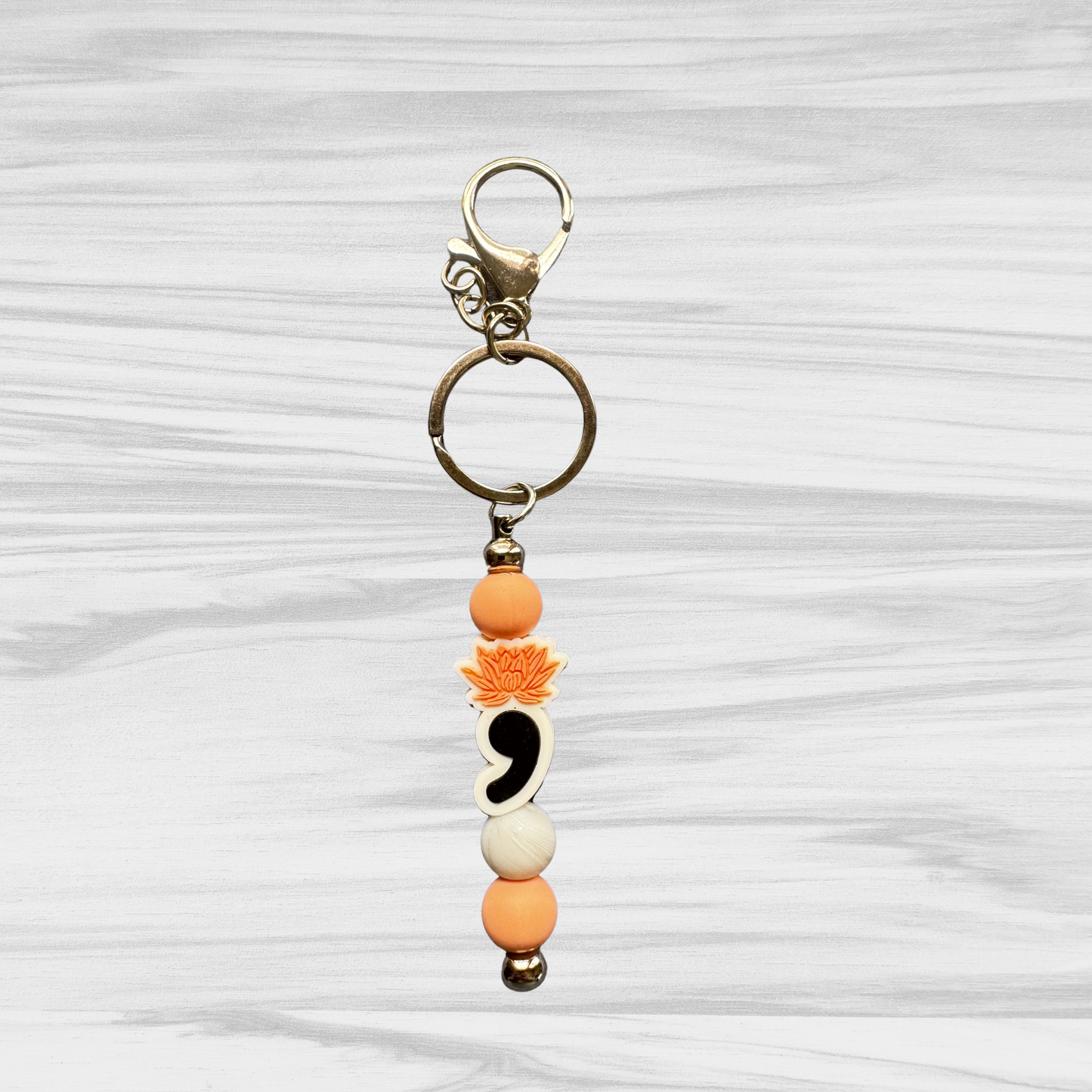 Lotus Semicolon Keychain