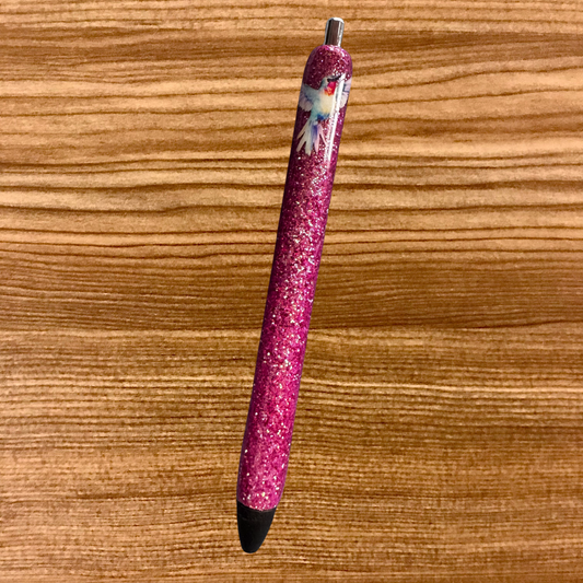 Hummingbird Pink Glittered Pen