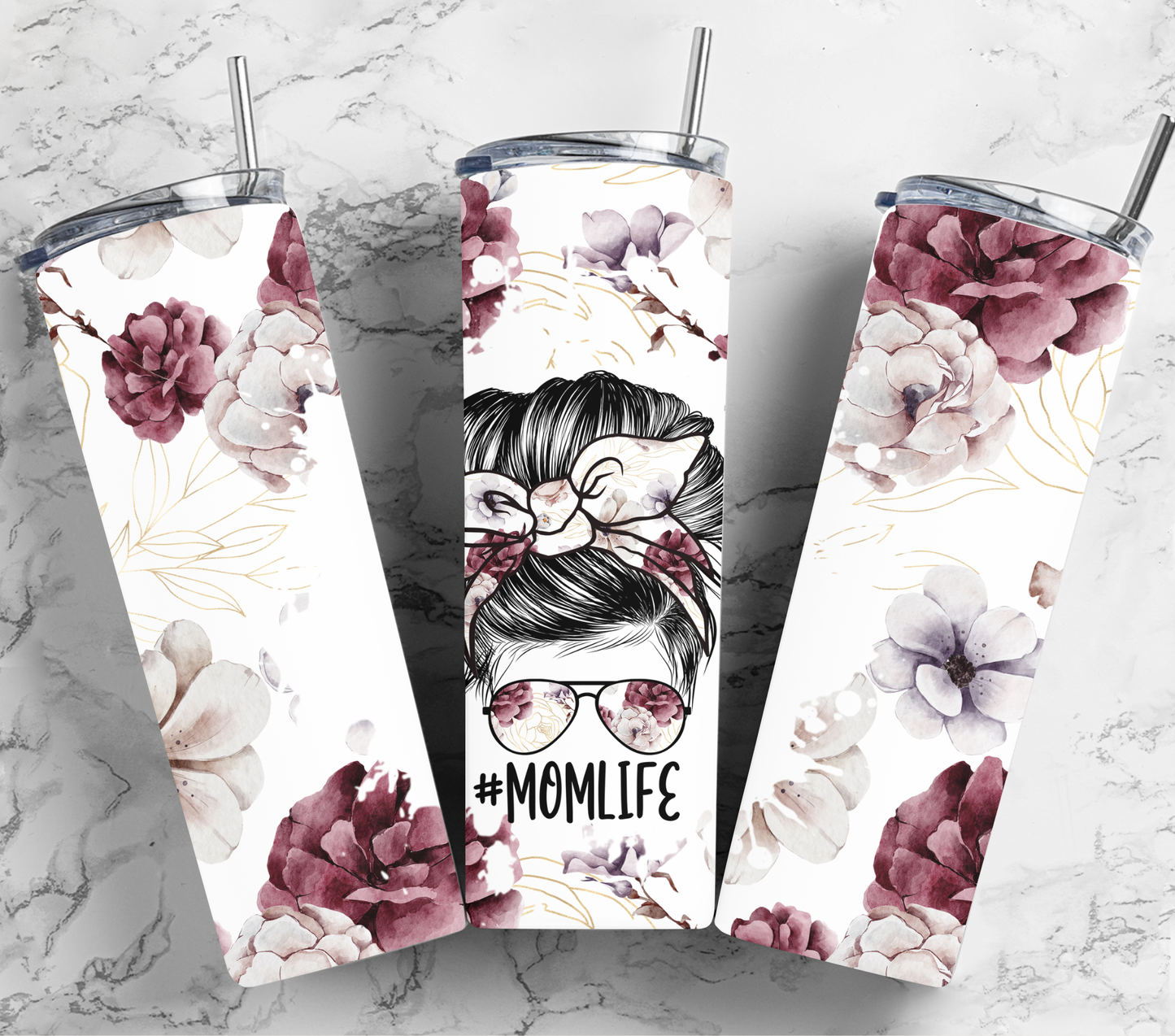 Floral Mom Life Tumbler 20oz