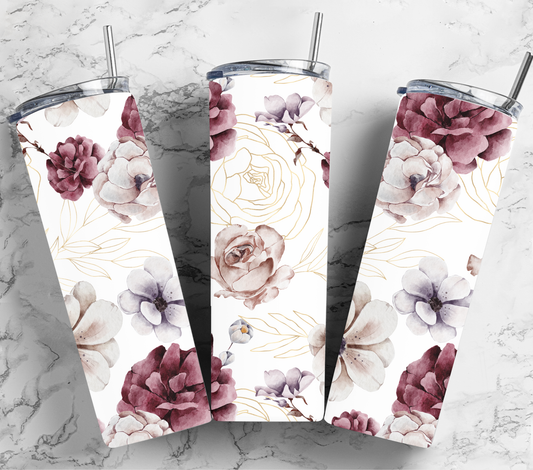 Floral Design Tumbler 20oz