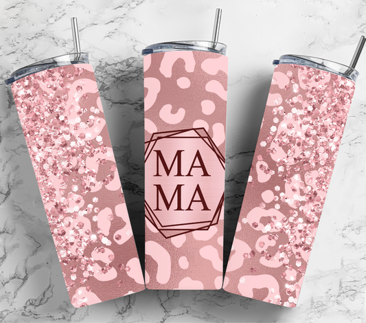 Pink Cheetah Mama Tumbler 20oz
